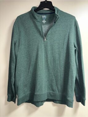 NWOT croft & barrow Men's Forest Green Quarter-Zip Sweater